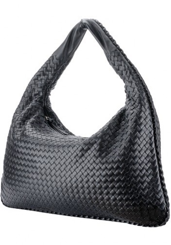 La Scalla Woven Hobo Black