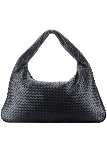 La Scalla Woven Hobo Black