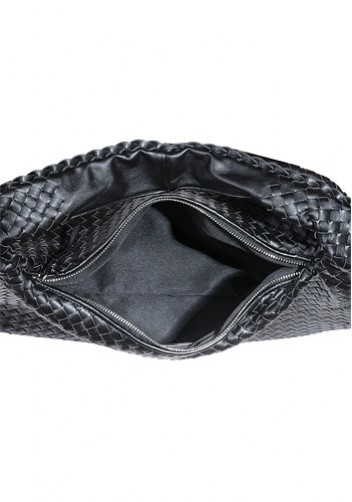 La Scalla Woven Hobo Black