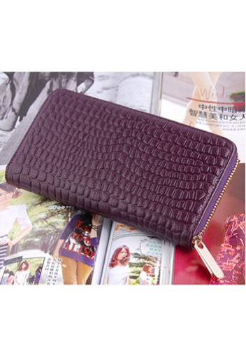 DAKOTA PURSE WALLET CROC EFFECT LEATHER PURPLE