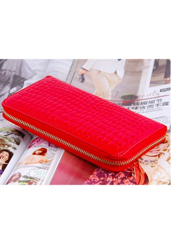 DAKOTA PURSE WALLET CROC EFFECT LEATHER RED