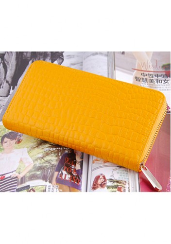 DAKOTA PURSE WALLET CROC EFFECT LEATHER YELLOW