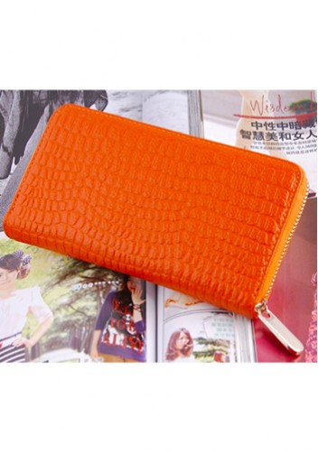 DAKOTA PURSE WALLET CROC EFFECT LEATHER ORANGE