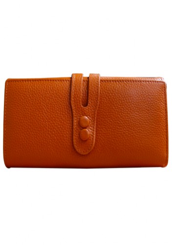 MICHAELA GRAINED LEATHER WALLET CAMEL