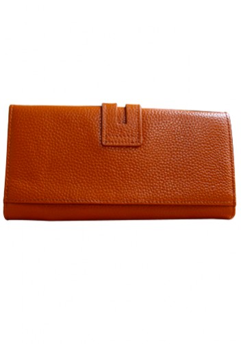 MICHAELA GRAINED LEATHER WALLET CAMEL