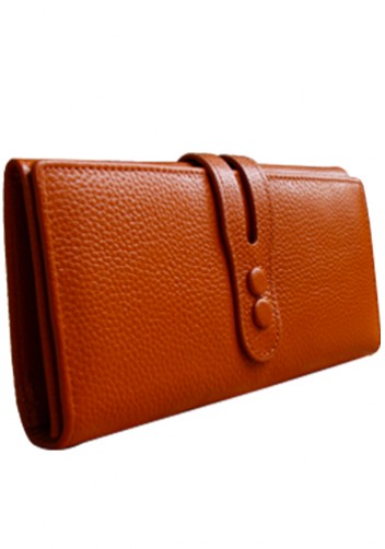 MICHAELA GRAINED LEATHER WALLET CAMEL