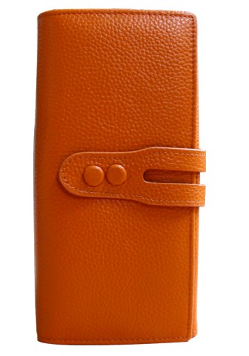 MICHAELA GRAINED LEATHER WALLET CAMEL