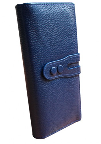 MICHAELA GRAINED LEATHER WALLET BLUE