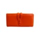 MICHAELA GRAINED LEATHER WALLET ORANGE