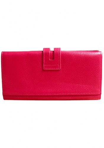 MICHAELA GRAINED LEATHER WALLET PINK