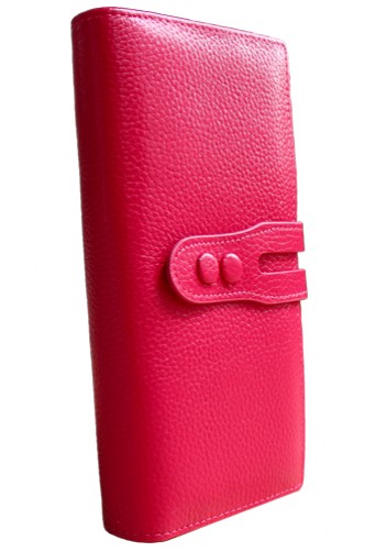 MICHAELA GRAINED LEATHER WALLET PINK