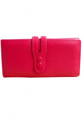 MICHAELA GRAINED LEATHER WALLET PINK