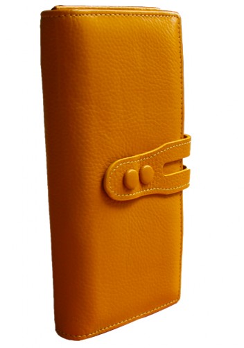 MICHAELA GRAINED LEATHER WALLET YELLOW