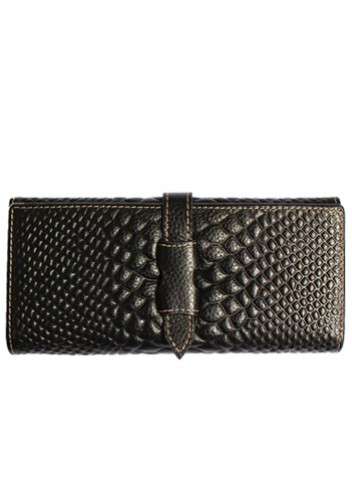 Cameron Long Wallet Croc Effect Black