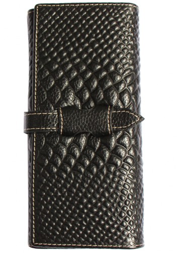 Cameron Long Wallet Croc Effect Black