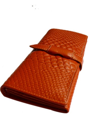 Cameron Long Wallet Croc Effect Brown