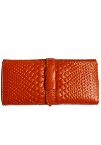 Cameron Long Wallet Croc Effect Brown