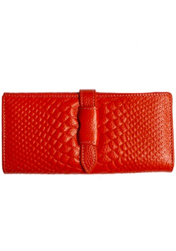 Cameron Long Wallet Croc Effect Orange