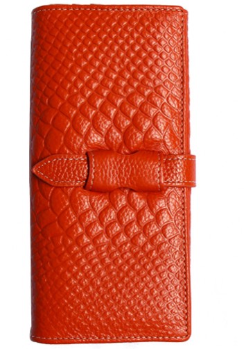 Cameron Long Wallet Croc Effect Orange