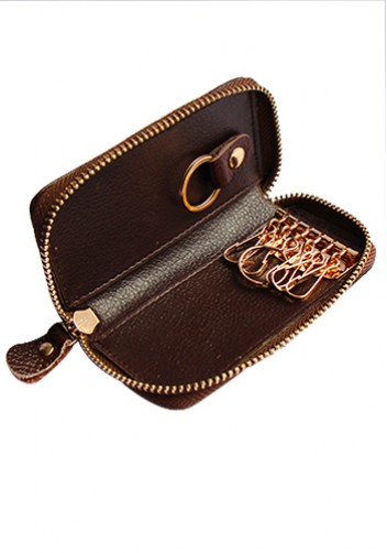 KATE 6 KEY HOLDER LEATHER POCHETTE BROWN