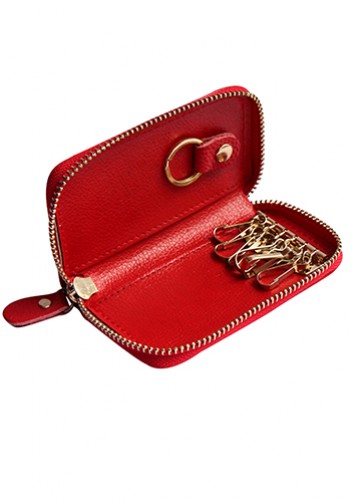 KATE 6 KEY HOLDER LEATHER POCHETTE RED