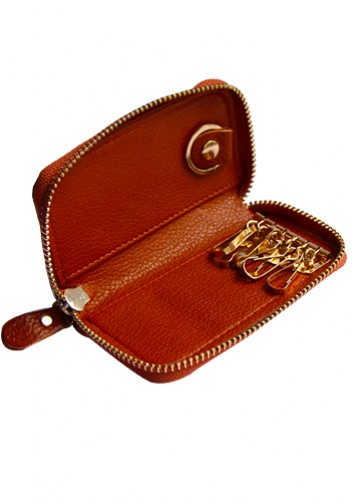 KATE 6 KEY HOLDER LEATHER POCHETTE TAN