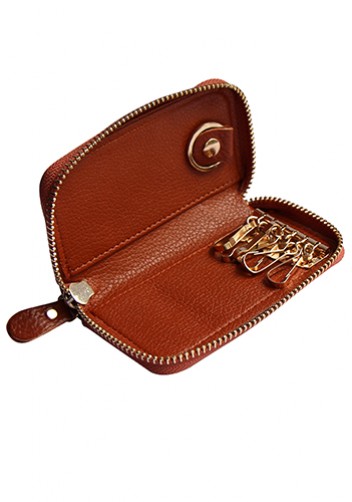 KATE 6 KEY HOLDER LEATHER POCHETTE TAN