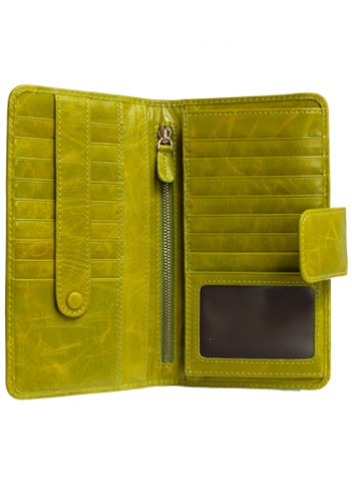 BRITANNIA LONG WALLET COWHIDE LEATHER GREEN