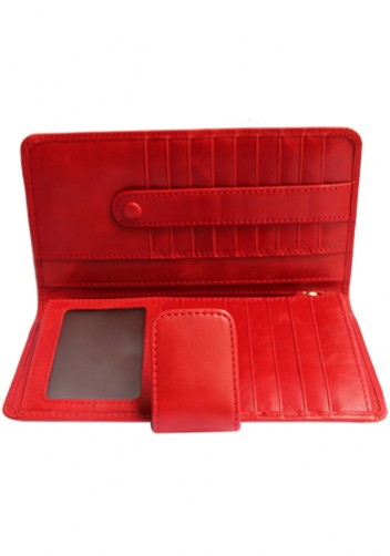 BRITANNIA LONG WALLET COWHIDE LEATHER RED