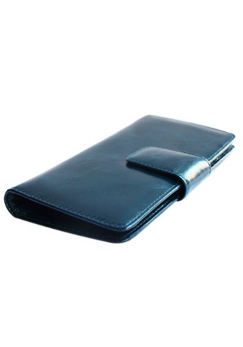 BRITANNIA LONG WALLET COWHIDE LEATHER BLUE