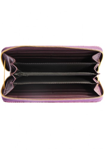 YUKON PURSE WALLET CROC EFFECT LEATHER PURPLE