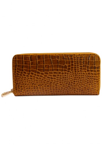 YUKON PURSE WALLET CROC EFFECT LEATHER KHAKI