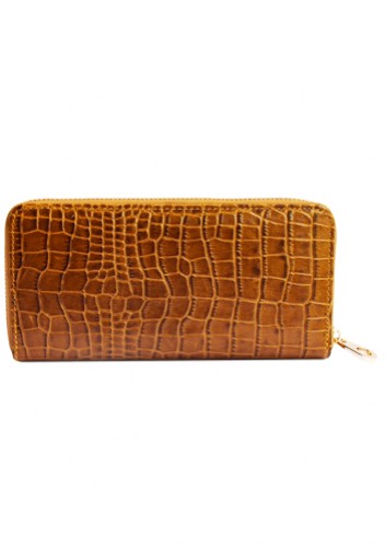 YUKON PURSE WALLET CROC EFFECT LEATHER KHAKI