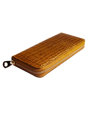 YUKON PURSE WALLET CROC EFFECT LEATHER KHAKI