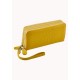 Super Organizer Purse Croc Effect Leather Yellow