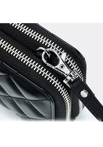 Jenna Quilted Wallet Leather Black