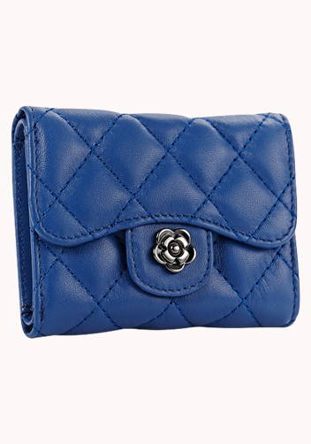 Kimberly Wallet Lambskin Leather Blue