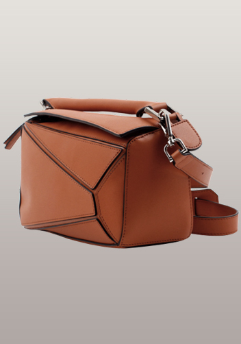 Adrienne Geometry Leather Shoulder Bag Brown