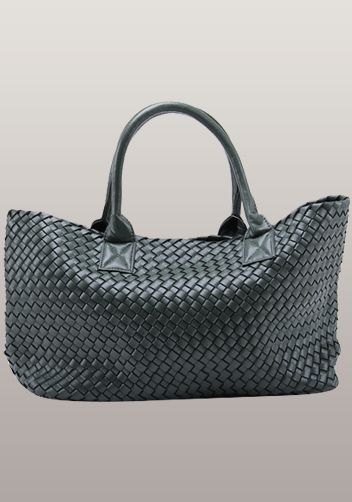 Grand Boulevard Woven Large Tote Blackish Green