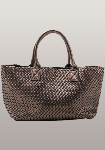 Grand Boulevard Woven Large Tote Bronze