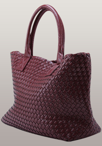 Grand Boulevard Woven Large Tote Burgundy