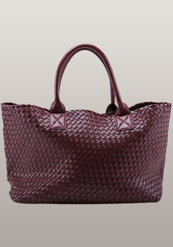 Grand Boulevard Woven Large Tote Burgundy