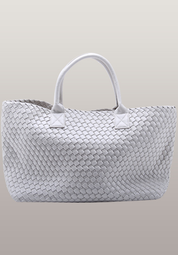 Grand Boulevard Woven Large Tote Cream