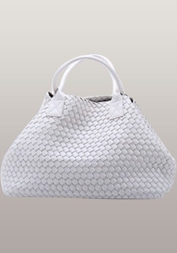 Grand Boulevard Woven Large Tote Cream