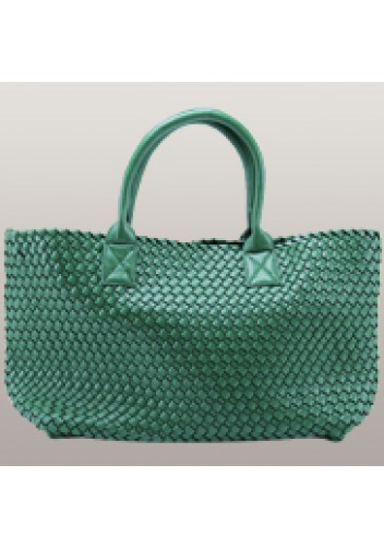 Grand Boulevard Woven Large Tote Dark Green