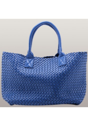 Grand Boulevard Woven Large Tote Electric Blue