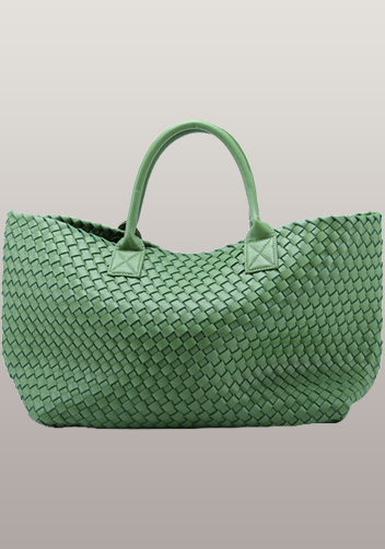 Grand Boulevard Woven Large Tote Green