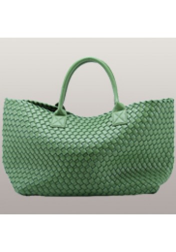 Grand Boulevard Woven Large Tote Green