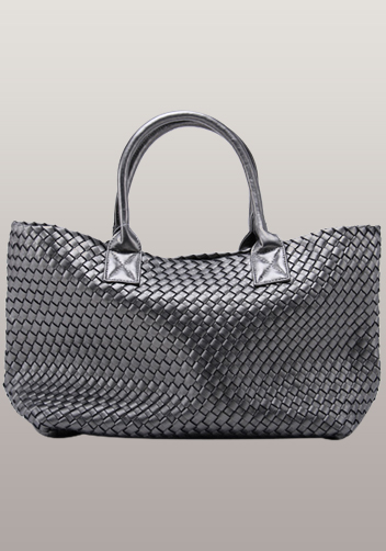 Grand Boulevard Woven Large Tote Grey