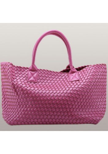 Grand Boulevard Woven Large Tote Hot Pink